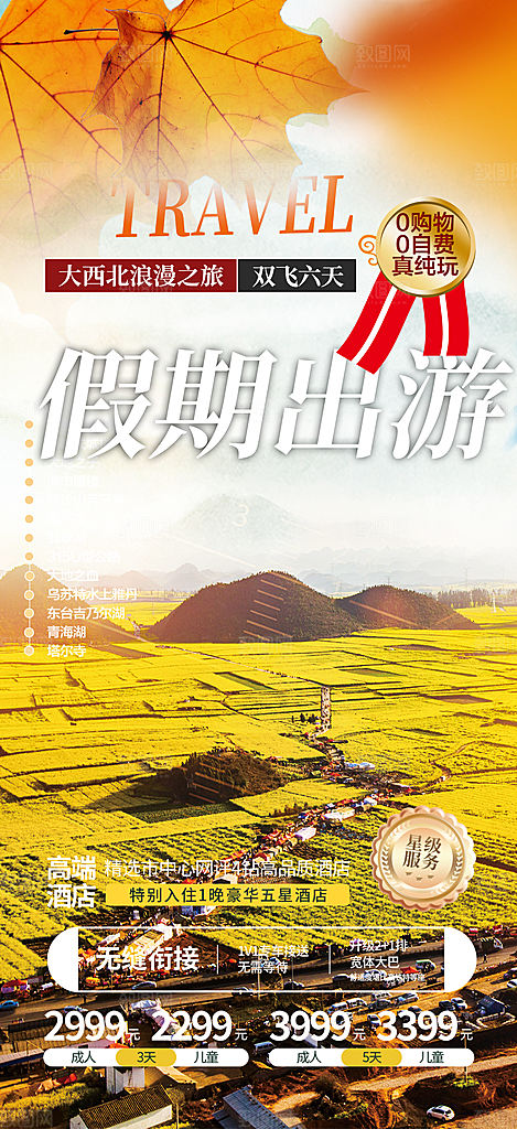 特色旅游旅行社出游活动海报