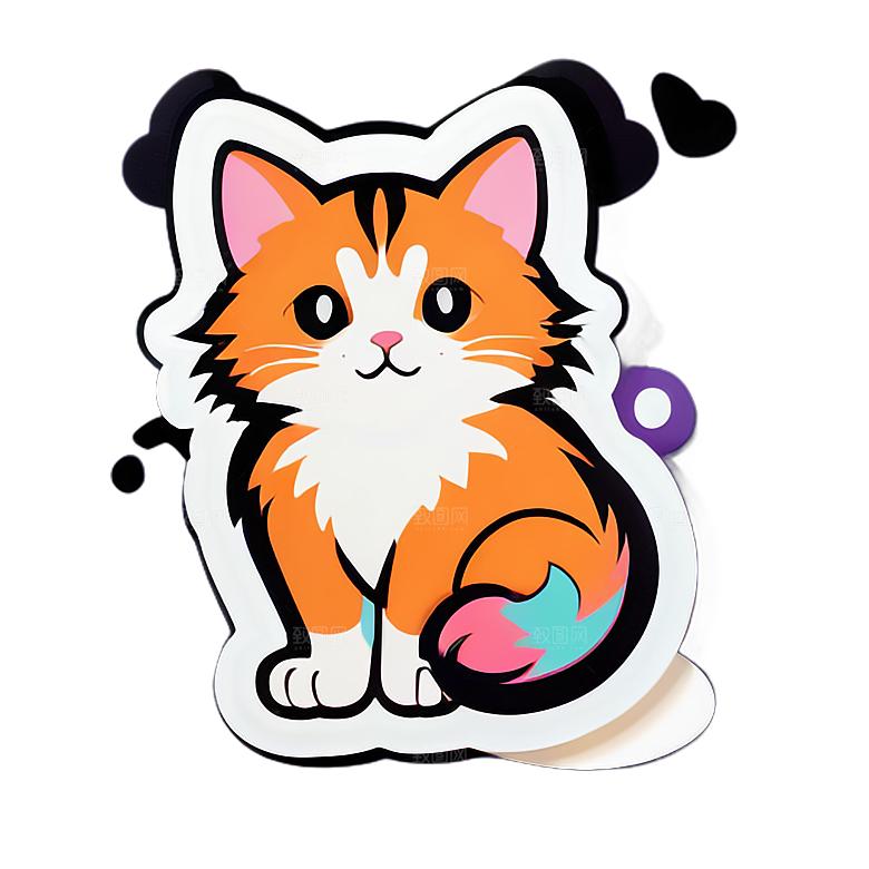 可爱小猫贴画分享