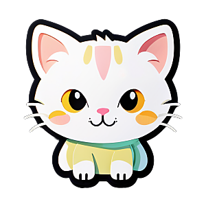 可爱小猫贴画分享