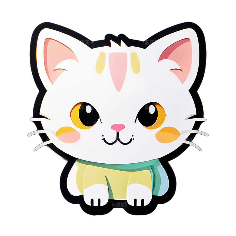 可爱小猫贴画分享