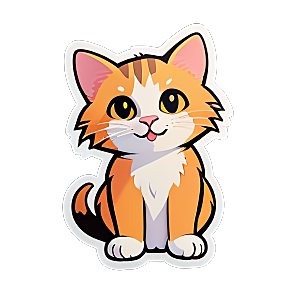 可爱小猫贴画分享
