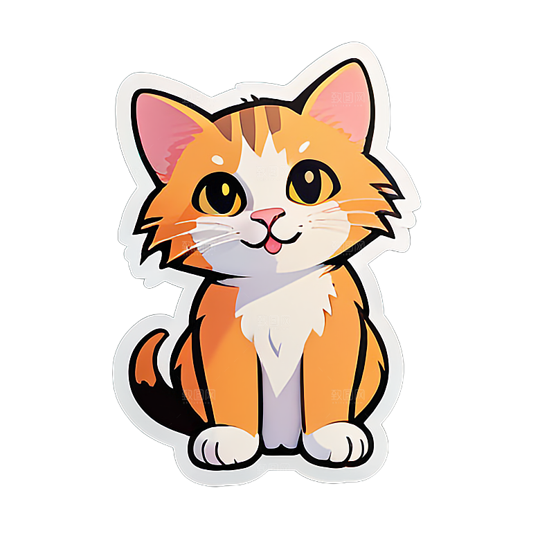 可爱小猫贴画分享