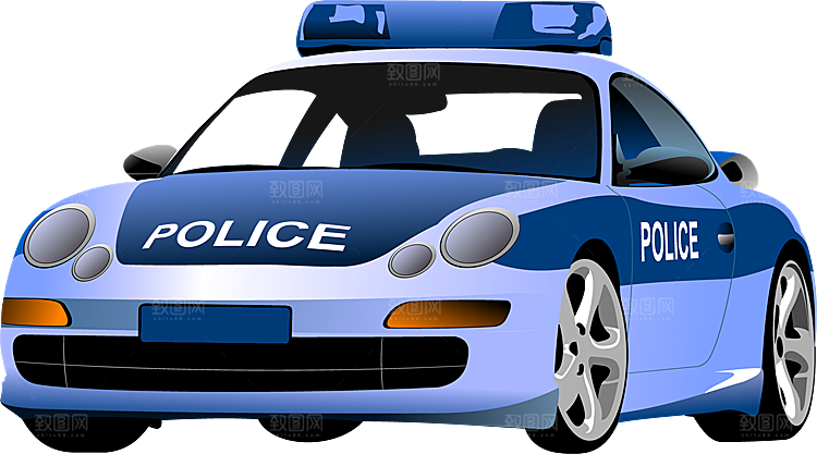 尊贵豪华汽车警车PNG素材