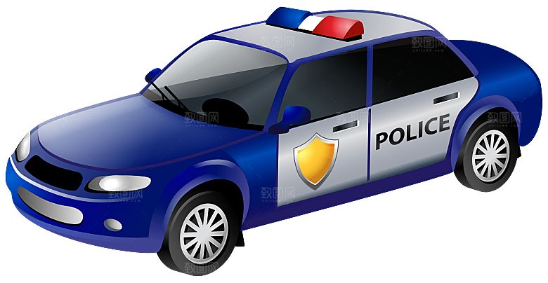 尊贵豪华汽车警车PNG素材