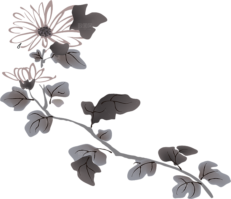 梅花树枝花枝png素材