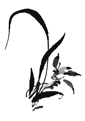 中国风手绘花卉水墨鲜花素材