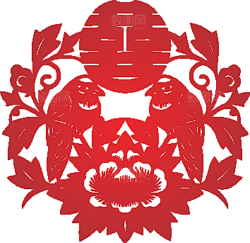 矢量剪纸窗花png素材
