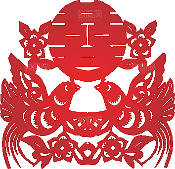 矢量剪纸窗花png素材