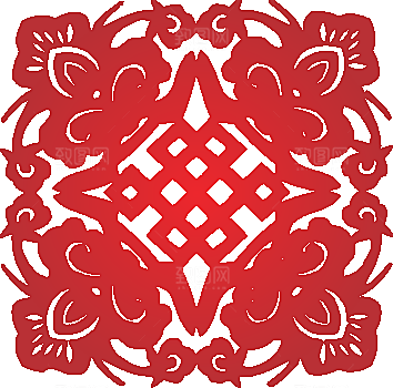 矢量喜字剪纸效果png素材