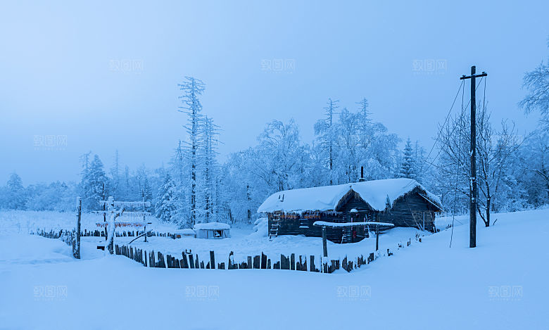 吉林长白山国家森林公园冰天雪地雾凇风光