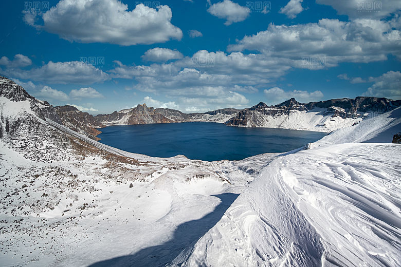 吉林长白山天池冬天风景