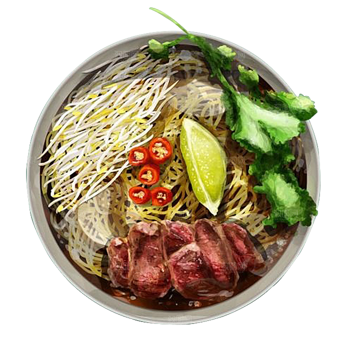日式料理拉面面条寿司手绘汤面食物美食