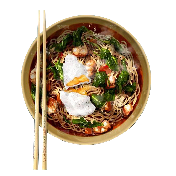 日式料理拉面面条寿司手绘汤面食物美食