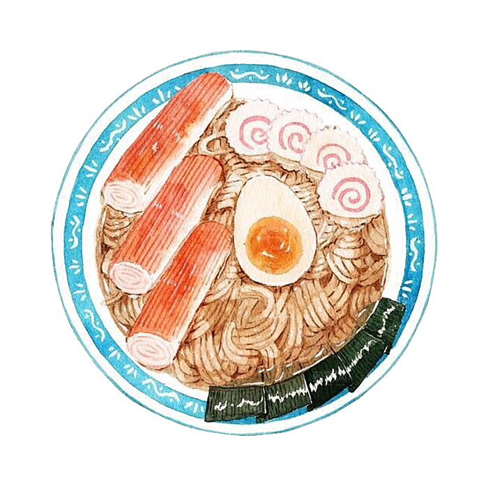 日式料理拉面面条寿司手绘汤面食物美食素材