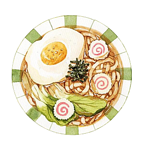 日式料理拉面面条寿司手绘汤面食物美食素材