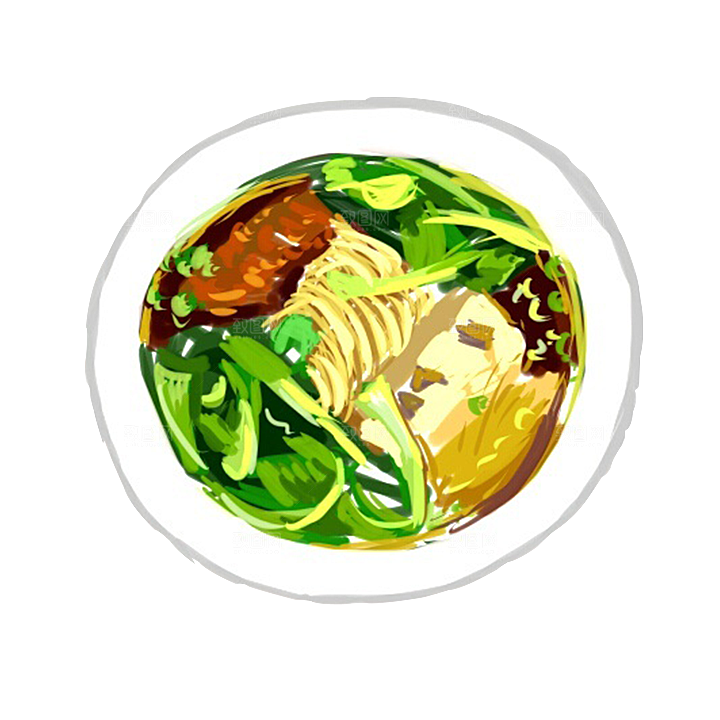 日式料理拉面面条寿司手绘汤面食物美食