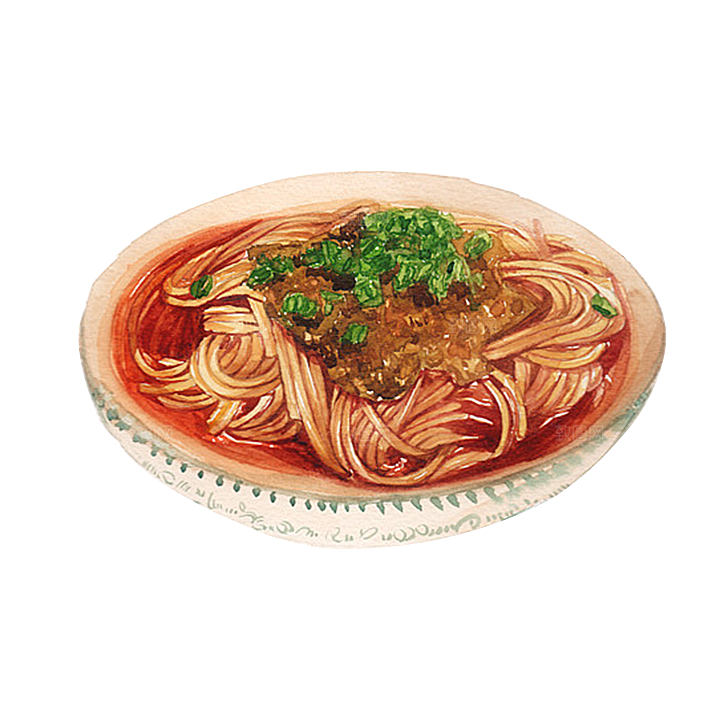 日式料理拉面面条寿司手绘汤面食物美食