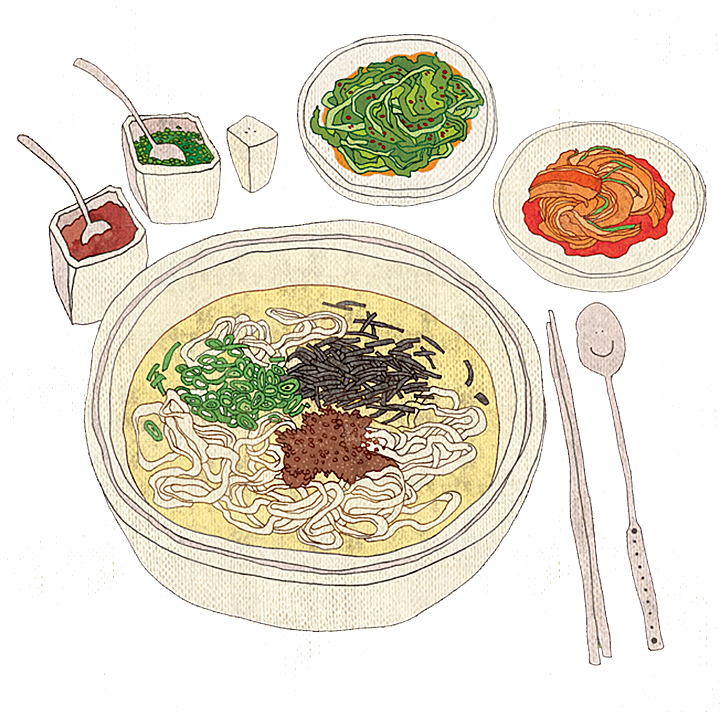日式料理拉面面条寿司手绘汤面食物美食素材