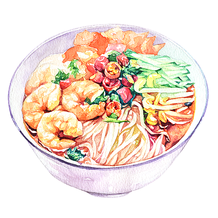 日式料理拉面面条寿司手绘汤面食物美食素材