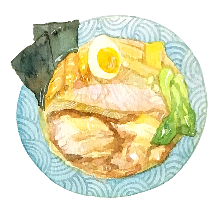 日式料理拉面面条寿司手绘汤面食物美食素材