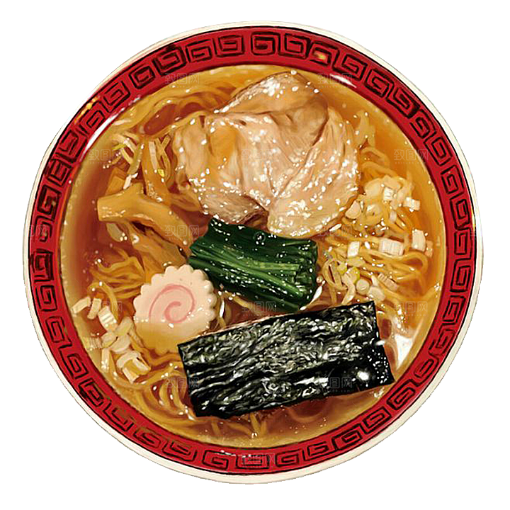 日式料理拉面面条寿司手绘汤面食物美食素材