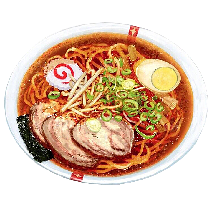 日式料理拉面面条寿司手绘汤面食物美食素材