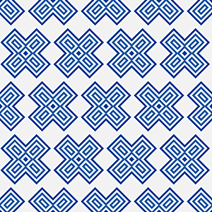 中式传统古典几何青花无缝图案素材