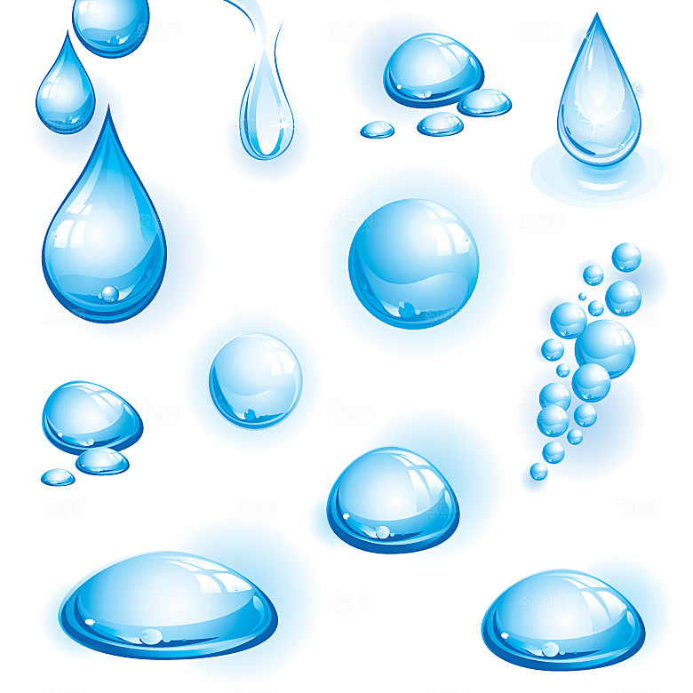 矢量多款蓝色水滴素材