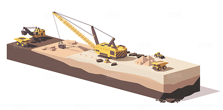 矢量工业建筑场景插画