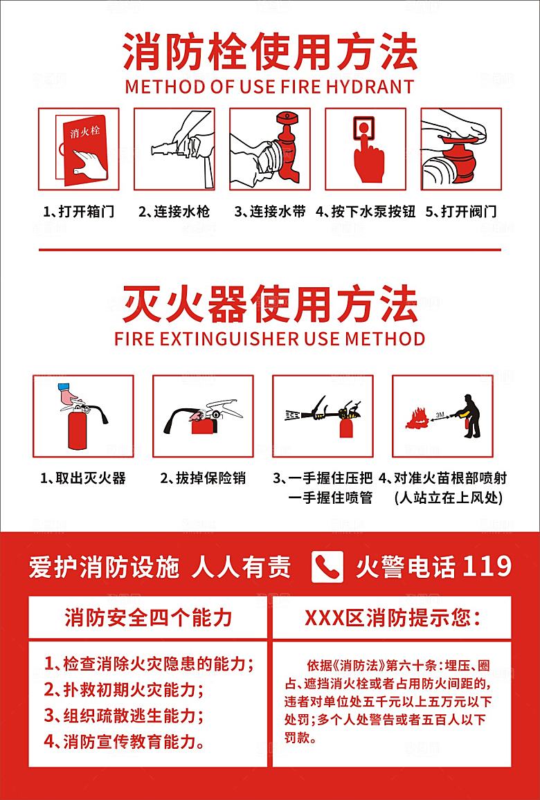 消防栓使用方 消防栓使 用 消防安全 消