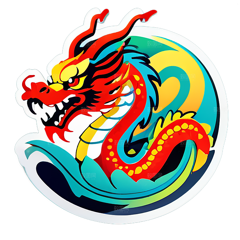 小龙贴画的创意设计