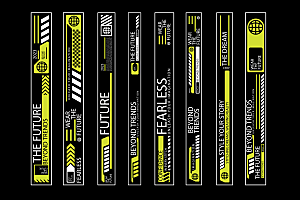 潮流赛博朋克科幻机能风HUD元素装饰素材