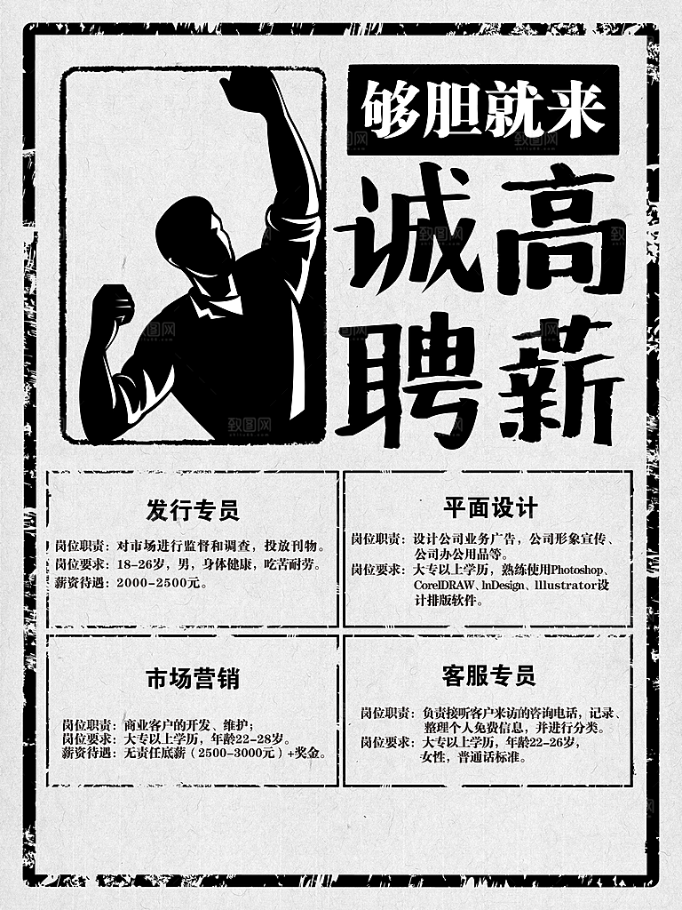 民国风招聘人才海报