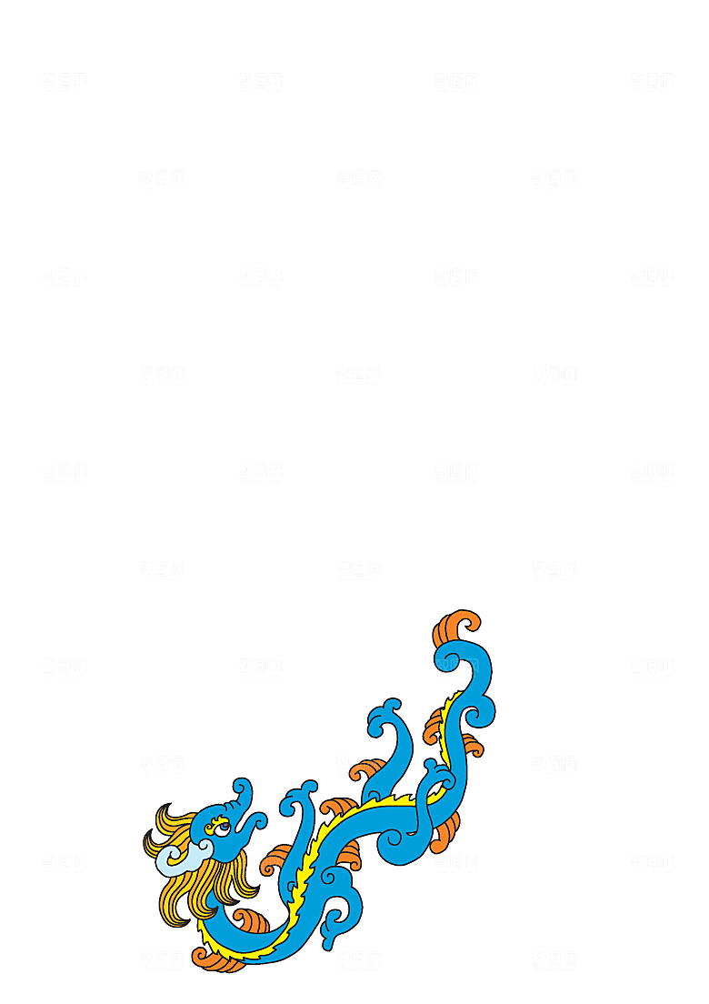 中国风龙纹龙年吉祥双龙戏珠蛟龙神兽新年图