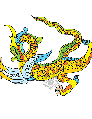 中国风龙纹龙年吉祥双龙戏珠蛟龙神兽新年图