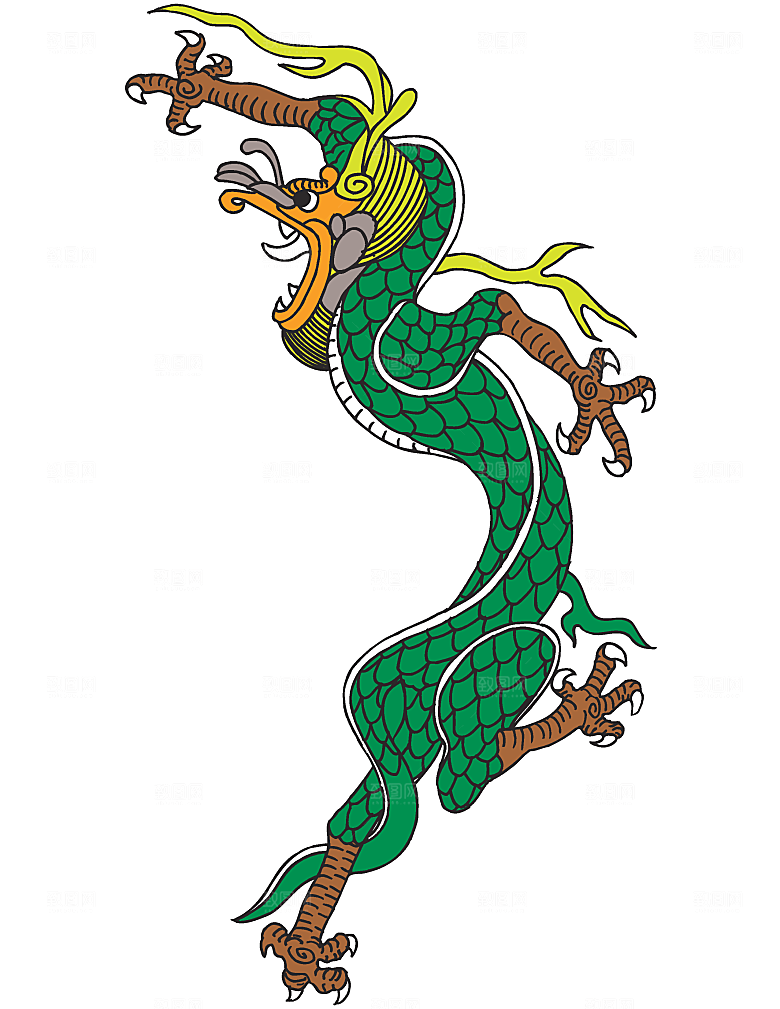 中国风龙纹龙年吉祥双龙戏珠蛟龙神兽新年图