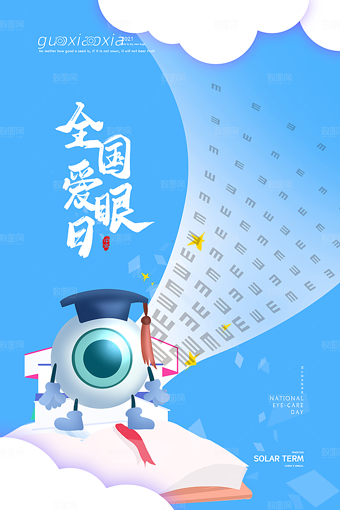 全国爱眼日简约大气公益海报