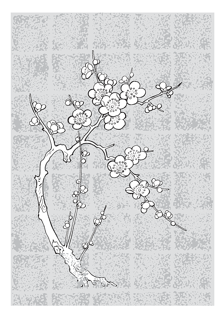 矢量日系手绘花朵