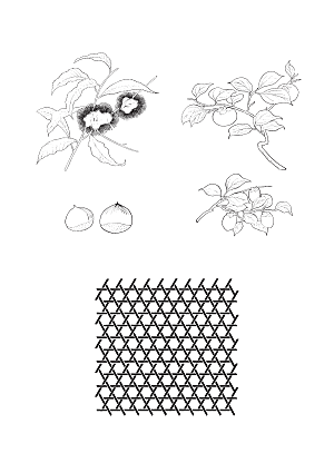 矢量线条鲜花花卉日系素材