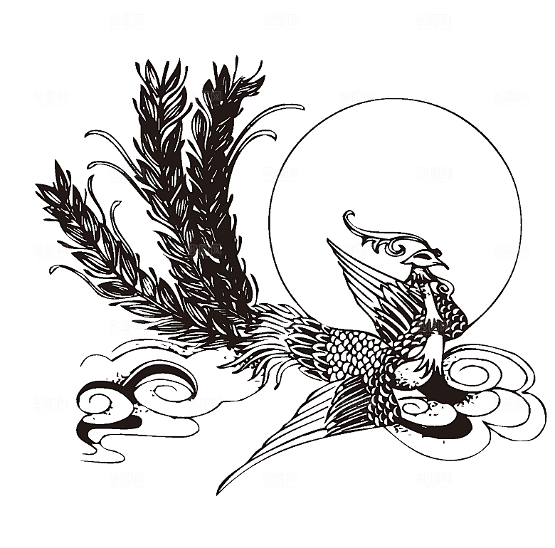 线条凤凰矢量素材