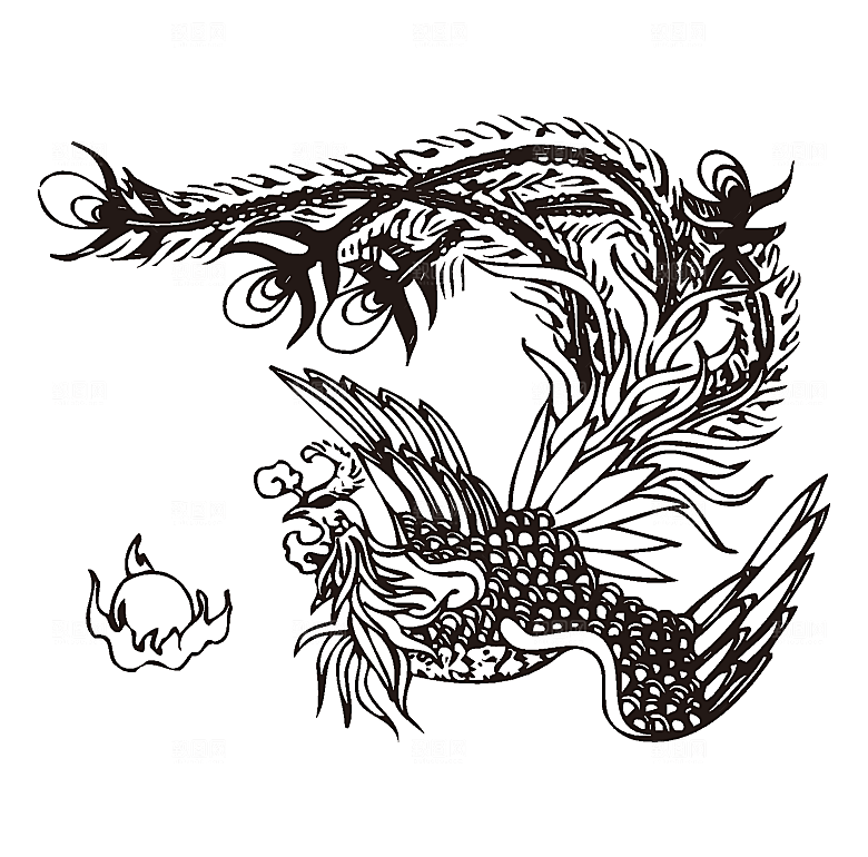 线条凤凰矢量素材