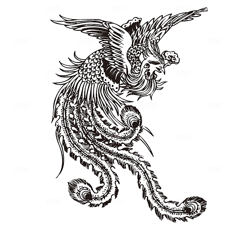 线条凤凰矢量素材