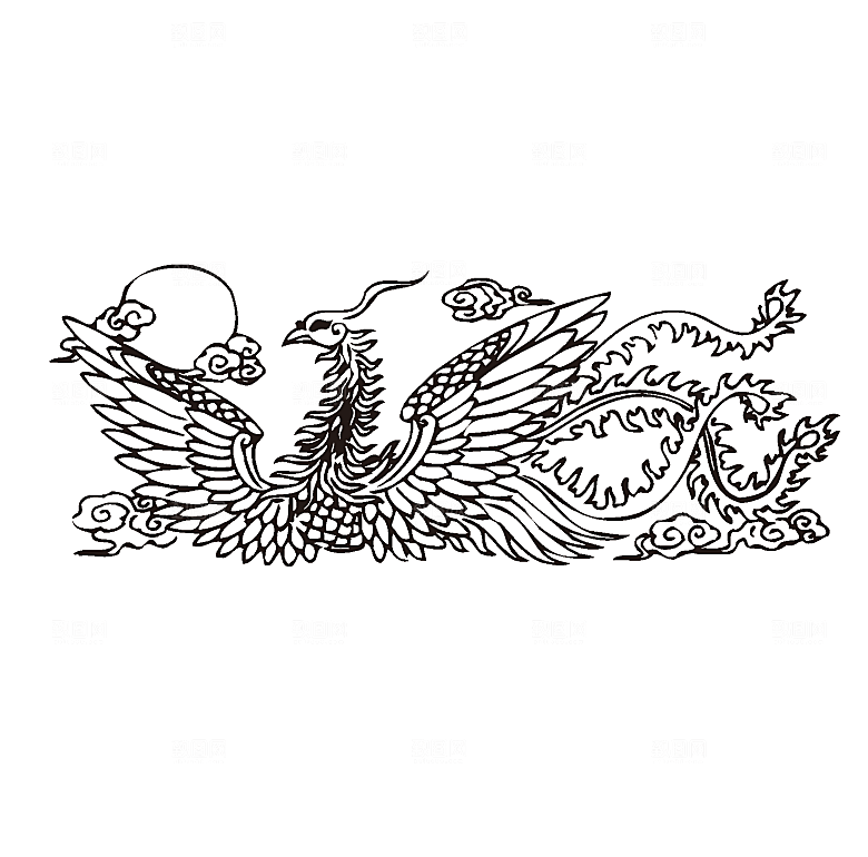 线条凤凰矢量素材
