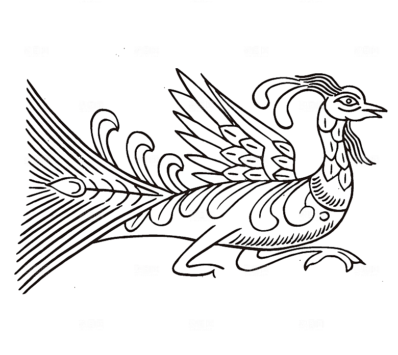 线条凤凰矢量素材