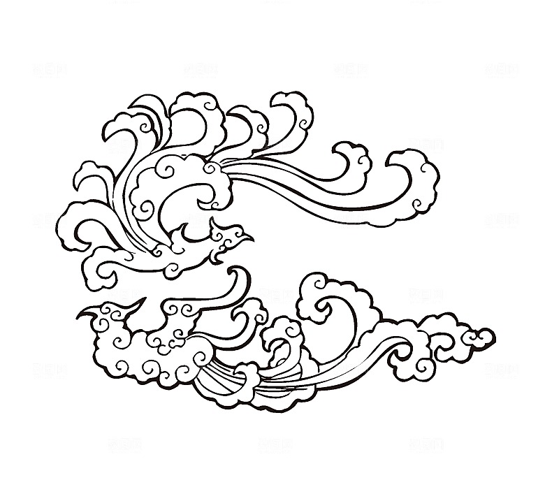 矢量凤凰手绘线条凤舞九天素材