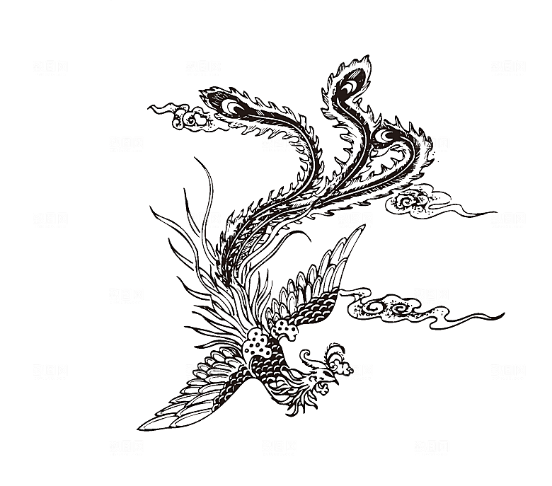 矢量凤凰手绘凤舞