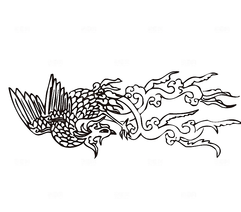 矢量凤凰手绘凤舞