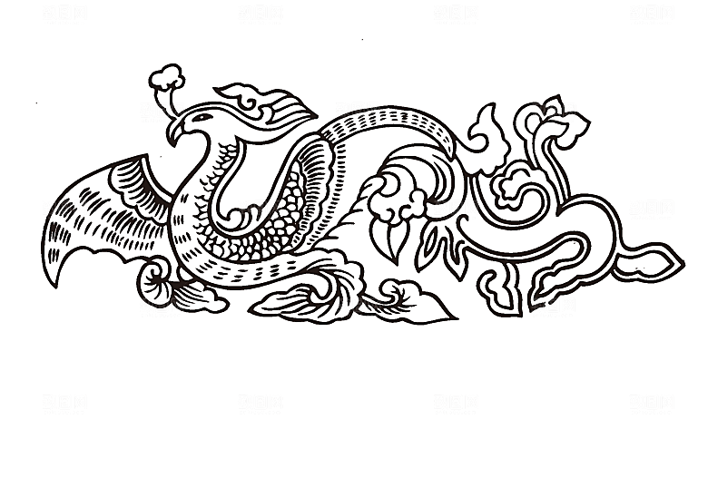 矢量龙纹手绘素材