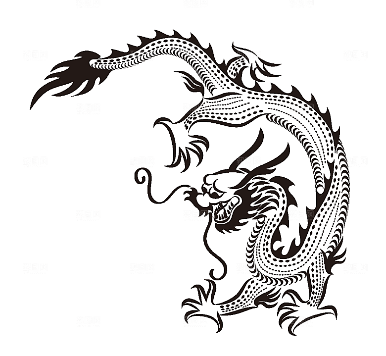 矢量龙纹手绘素材