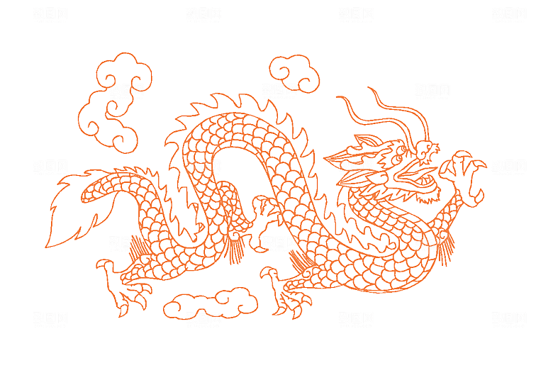 矢量龙纹手绘素材